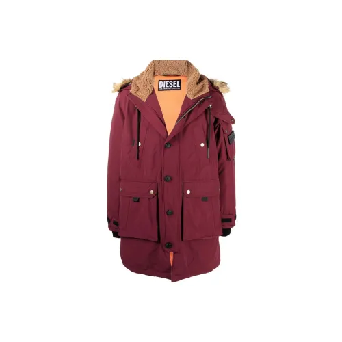 DIESEL Jackets Men Burgundy