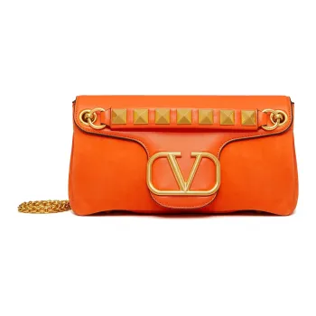 Valentino Leather Handbag, Shoulder Bag Women's Orange