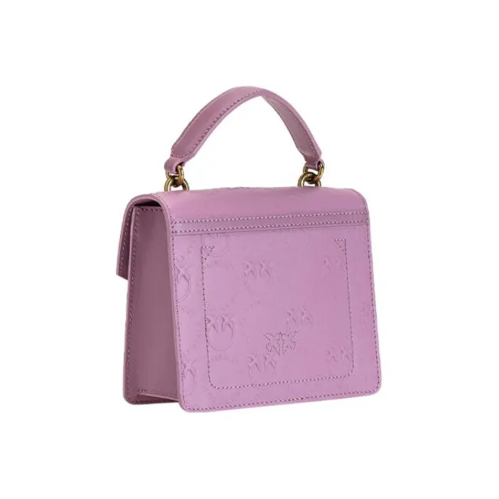 PINKO Cow Leather Flying Bird Swallow Bag Handbag Shoulder Bag Crossbody Bag Mini Women's Purple-1