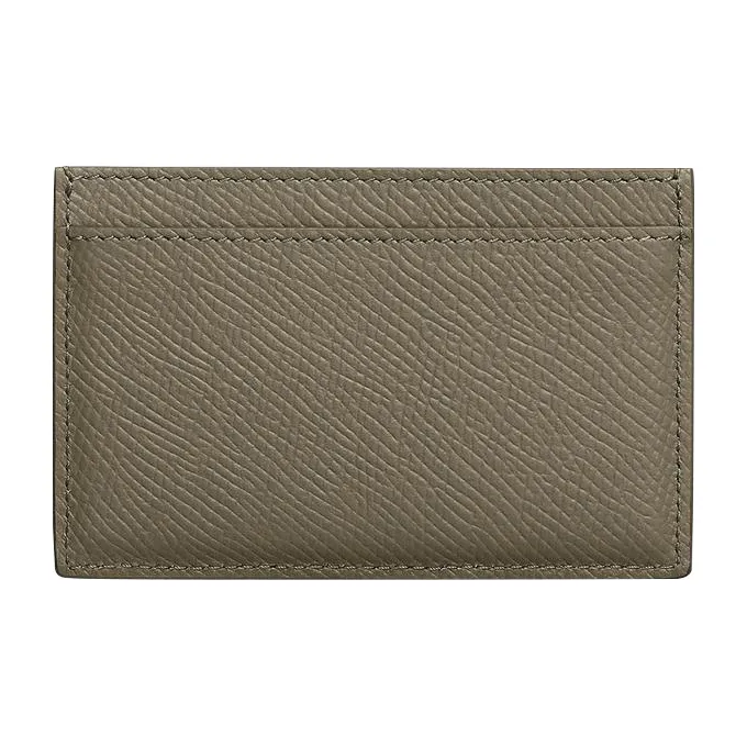 CELINE Grain Calfskin Card Holder Men's Olive Green-1