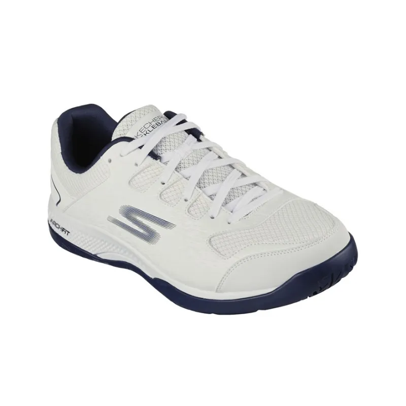 Skechers Relaxed Fit Viper Court Breathable Lightweight Low-Top Running Shoes Men's White Blue-2