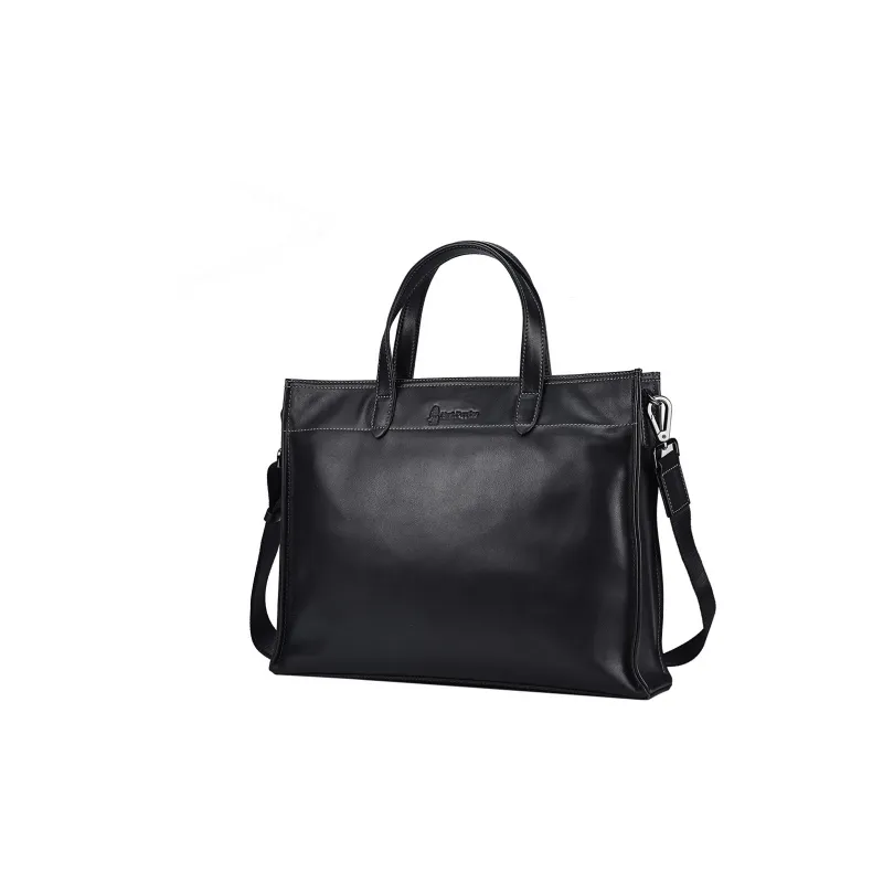 Hush Puppies Vegetable Tanned Top Grain Cow Leather Handbag Briefcase Tubas Men's Black-2