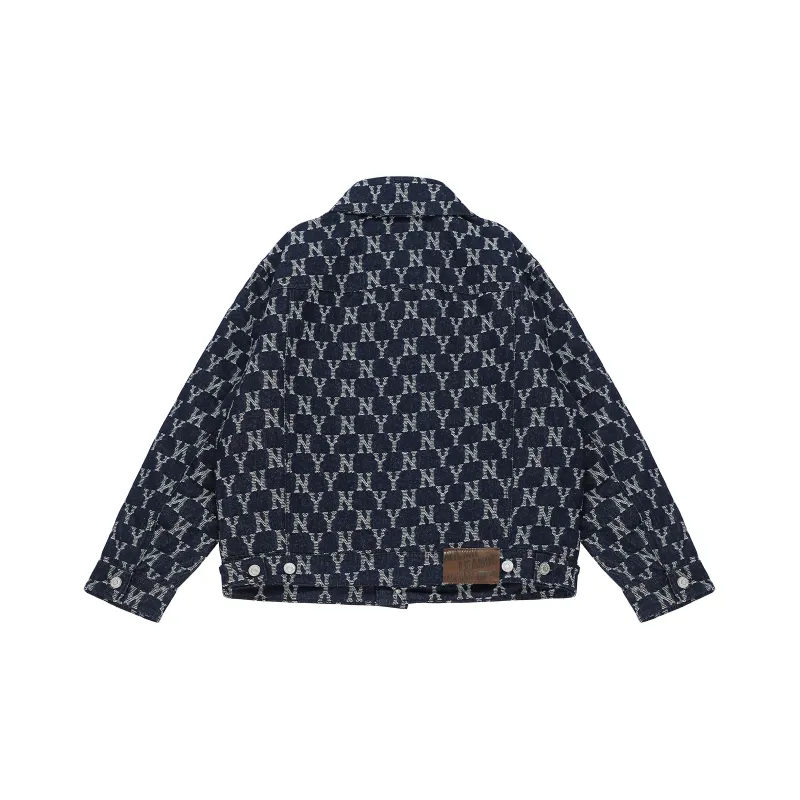MLB Old Flower Jackets Unisex Dark Marine Blue-3