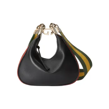 GUCCI Attache Leather Crossbody Bag Shoulder Bag Women's Black