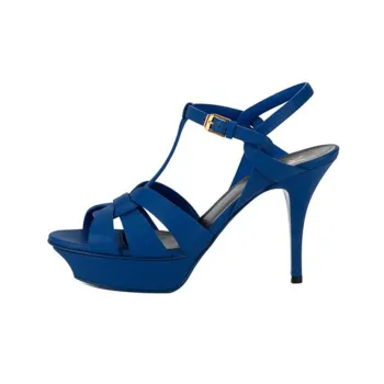 SAINT LAURENT Tribute Strap Sandals Women's Blue