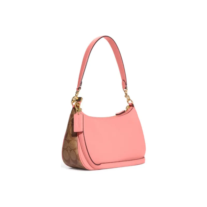 COACH Cow Leather Shoulder Bag, Crossbody Bag, Handbag Medium Size Women's Leather Pink-1