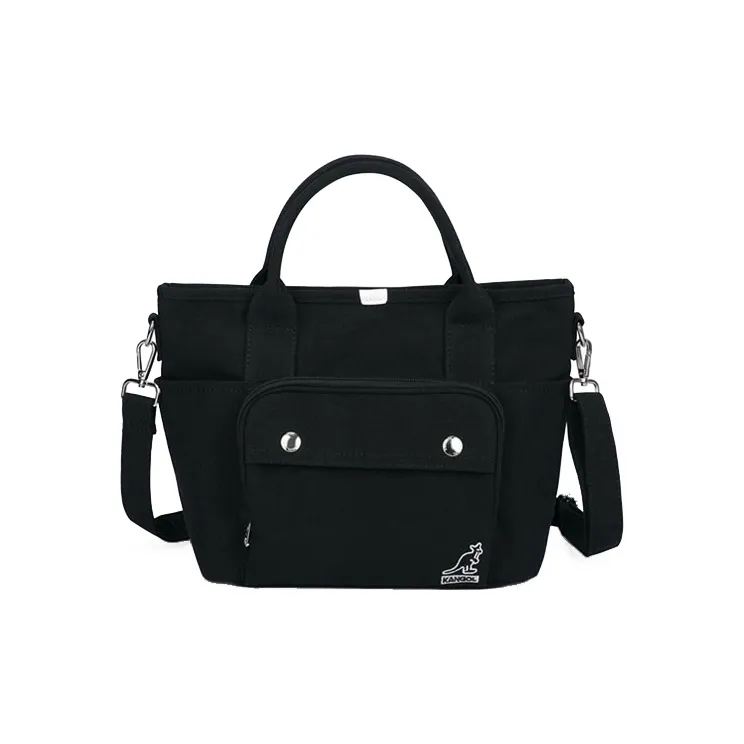 KANGOL Canvas Canvas Bag Dumpling Bag Crossbody Handbag Medium Size Women's Black-0