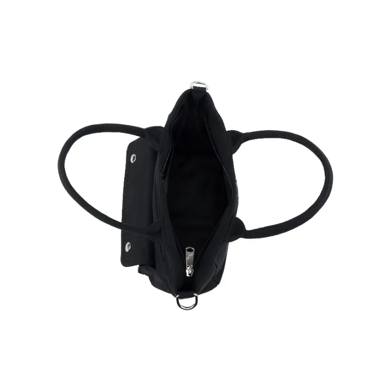 KANGOL Canvas Canvas Bag Dumpling Bag Crossbody Handbag Medium Size Women's Black-11