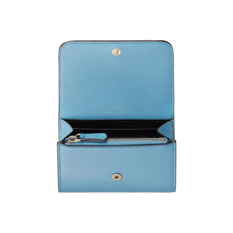 CARTIER C De Cartier Collection Calfskin Wallet Mini Women's Blue-2
