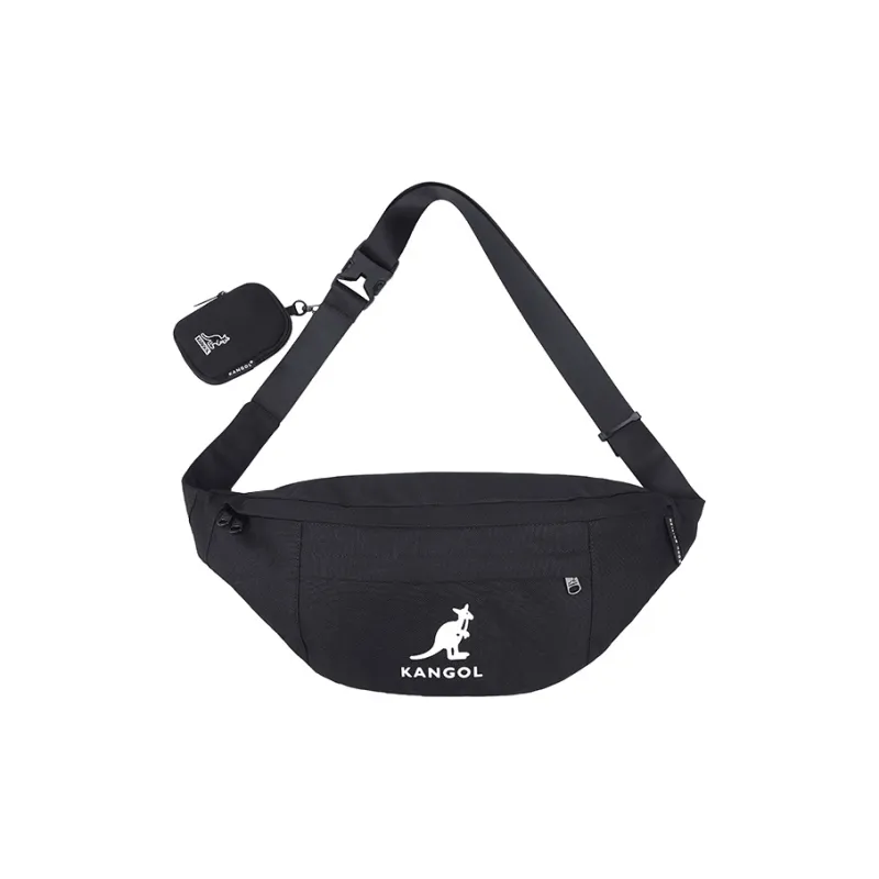 KANGOL Canvas Canvas Bag Crossbody Bag Fanny Pack Sling Bag Medium Size Unisex Black/Gray/Khaki/Pink-1
