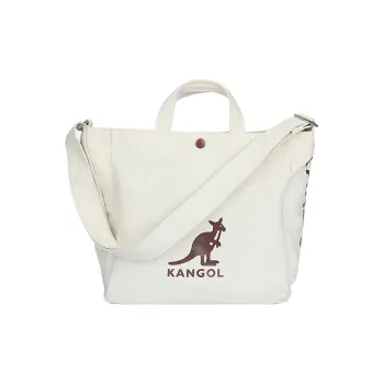 KANGOL Canvas Tote Bag Shopping Bag Canvas Bag Shoulder Bag Crossbody Bag Handbag Unisex Black/Ecru
