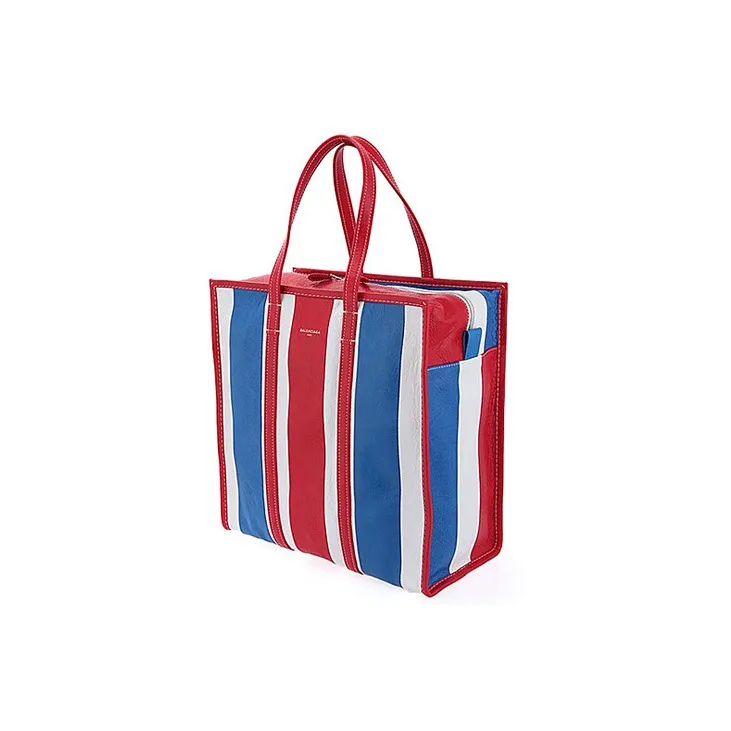 Balenciaga Sheepskin Shopping Bag One Shoulder Handbag Large Size Unisex White Blue Red Multicolor-1