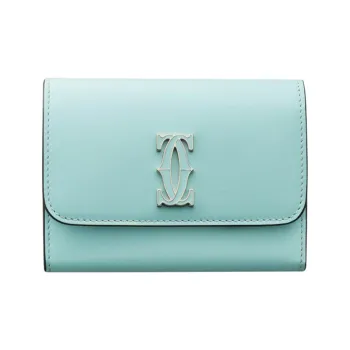 CARTIER C De Cartier Collection Calfskin Wallet Mini Women's Mint Green