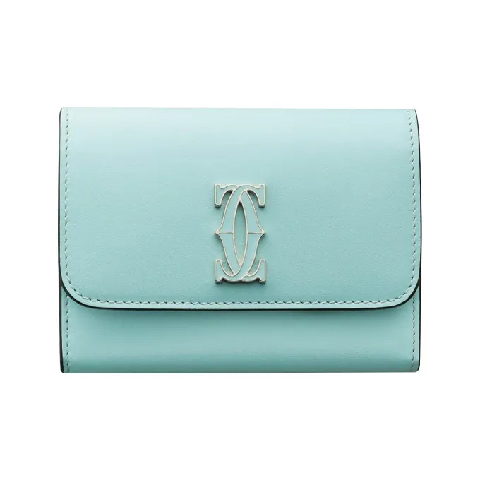 CARTIER C De Cartier Collection Calfskin Wallet Mini Women's Mint Green-0
