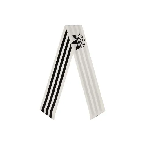 GUCCI X Adidas Striped Silk Neck Bow