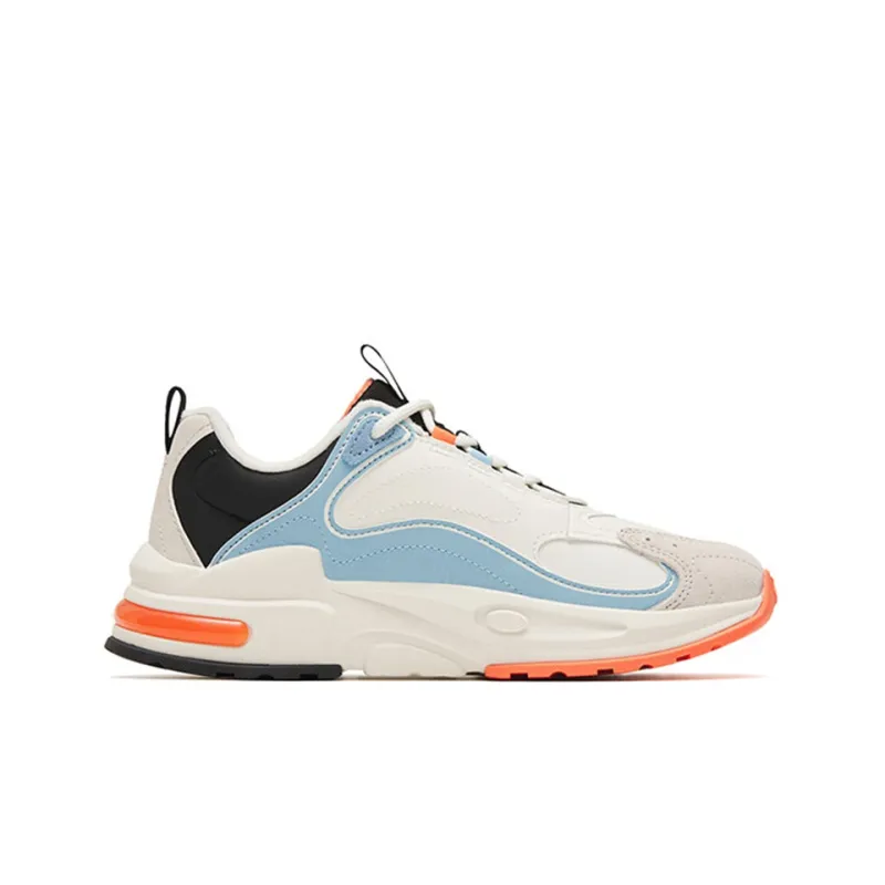 ANTA Millennium 5.0 Casual Shoes Women's Low Top Ivory White/Black/Waterfall Blue/Mud Gray-1