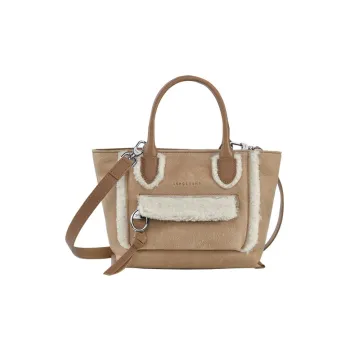 LONGCHAMP Mailbo Sheepskin Shoulder Bag Crossbody Bag Handbag Small Size Women's Brown