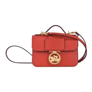 LONGCHAMP BOX-TROT Calfskin Handbag Shoulder Bag Crossbody Bag Extra Small Women's Red