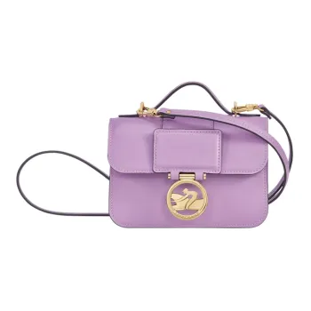 LONGCHAMP Calfskin Handbag Shoulder Bag Crossbody Bag Extra Small Women's Purple Lilac