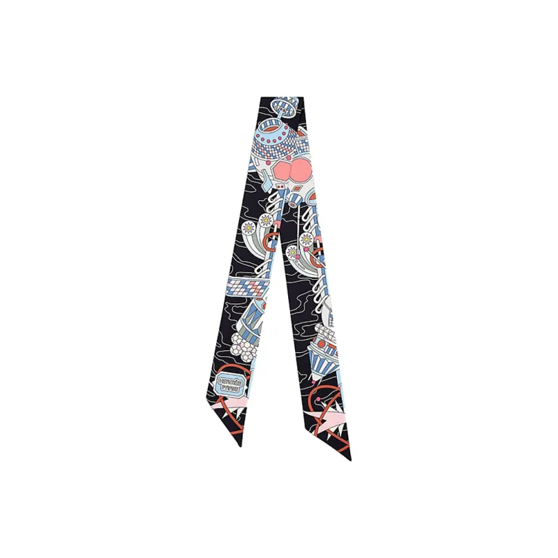 HERMES Silk Scarves Women's Black-0