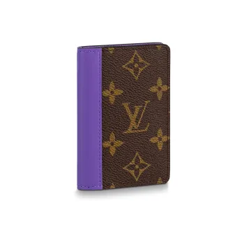 LOUIS VUITTON Pocket Organizer Monogram Macassar Brown/Purple
