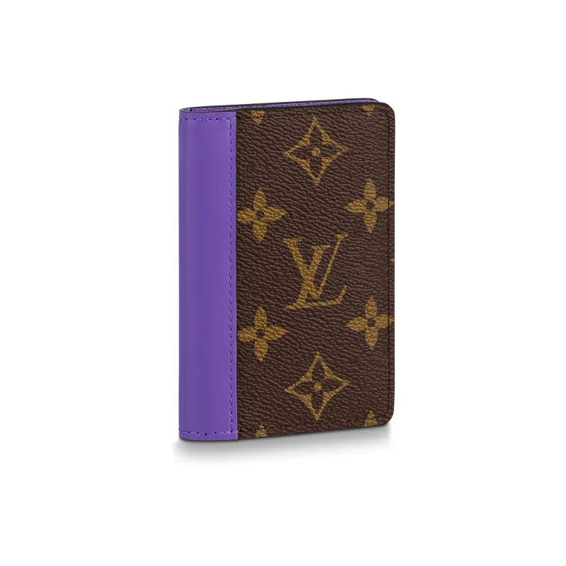 LOUIS VUITTON Pocket Organizer Monogram Macassar Brown/Purple-0