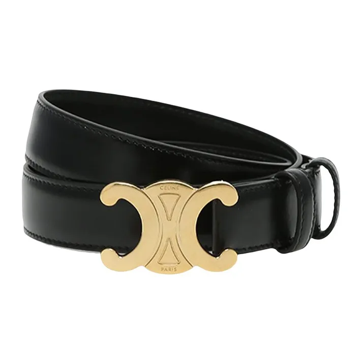 CELINE Medium Triomphe Belt In Taurillon Leather-2