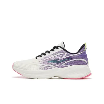 Erke Cushioning Anti Slip And Wear Resistant Low Top Running Shoes Men's White Purple