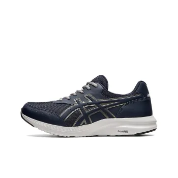 Asics Gel Fun Walker 414 Anti Slip Wear Resistant Low Top Running Shoes Men's Navy Blue