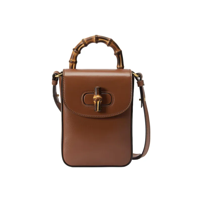 GUCCI Bamboo 1947 Leather Backpack Mini Women's Brown-1