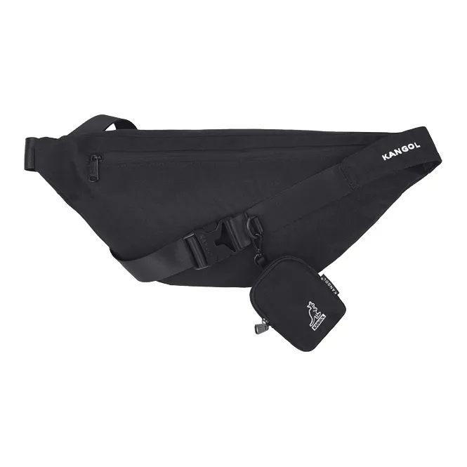 KANGOL Canvas Canvas Bag Crossbody Bag Fanny Pack Sling Bag Medium Size Unisex Black/Gray/Khaki/Pink-5
