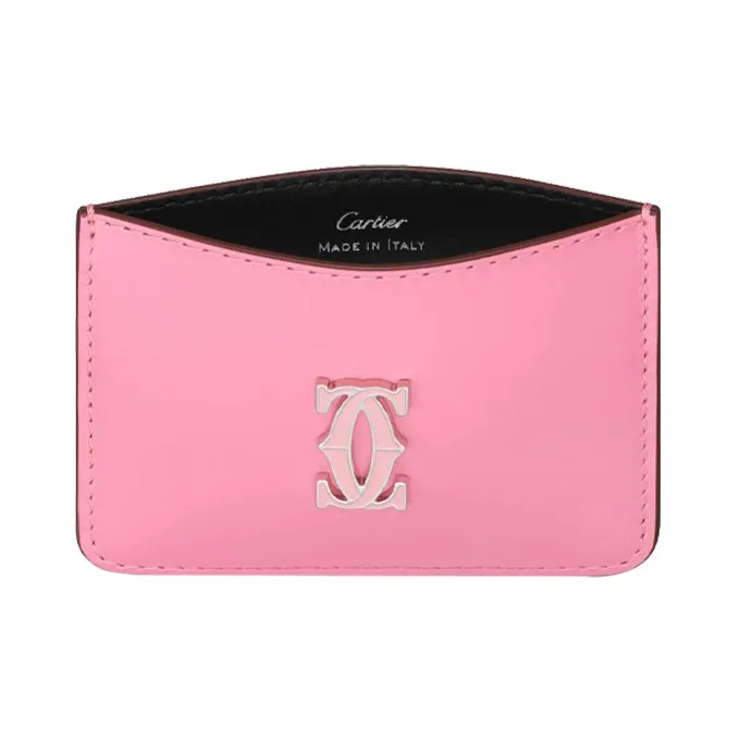 CARTIER C De Cartier Collection Calfskin Card Holder Women's Pink-2
