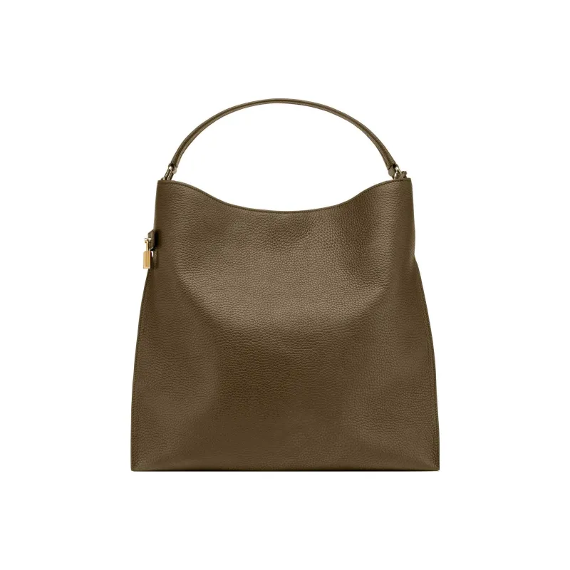 TF ALIX Grain Leather Hobo Bag, One Shoulder Handbag Women's Jasper-2