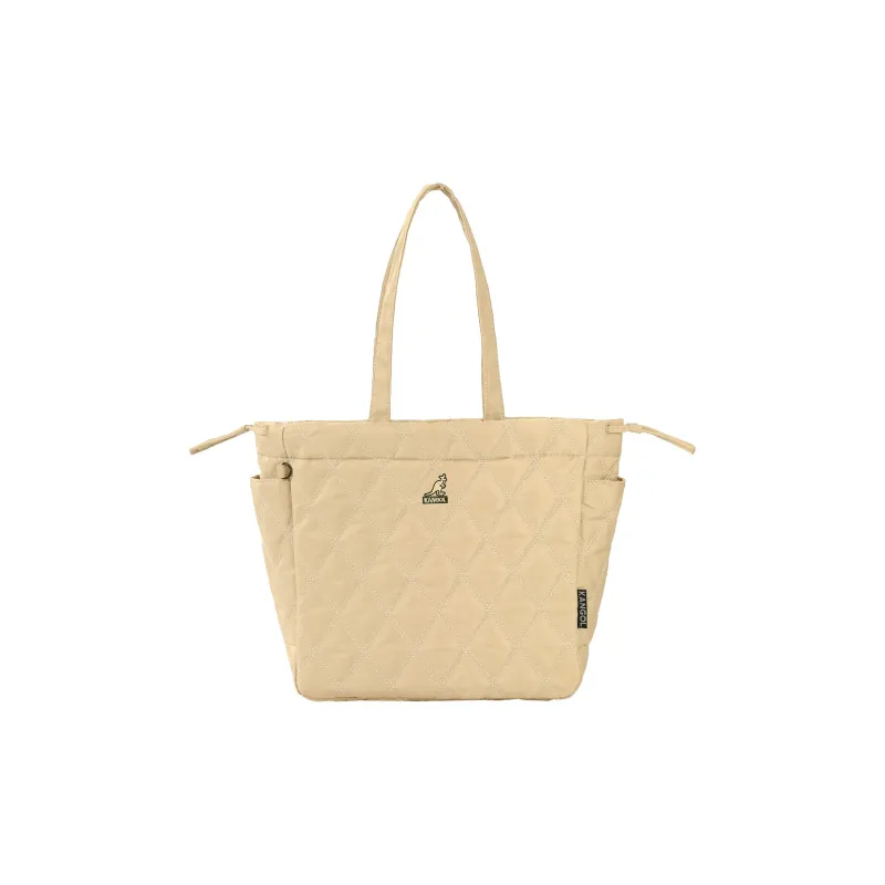 KANGOL Fabric Warm Tote Bag, Shopping Bag, Handbag, Shoulder Bag Unisex Khaki/Black-0