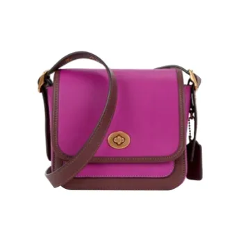 COACH Rambler Leather Shoulder Bag Crossbody Bag Small Size Women's Hibiscus Multicolor