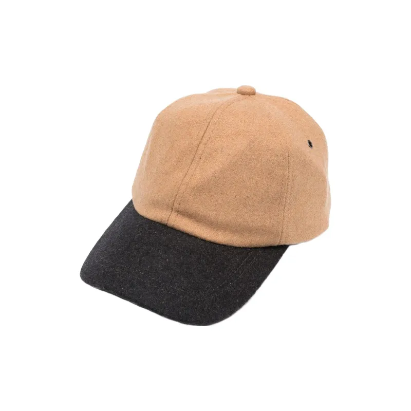 Paul Smith Wool Baseball Caps Men's Black/Light Brown-0