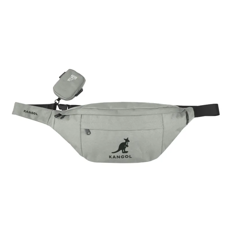 KANGOL Canvas Canvas Bag Crossbody Bag Fanny Pack Sling Bag Medium Size Unisex Black/Gray/Khaki/Pink-8