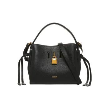TF Grain Leather Shoulder Bag, Crossbody Bag, Handbag Small Size Women's Black
