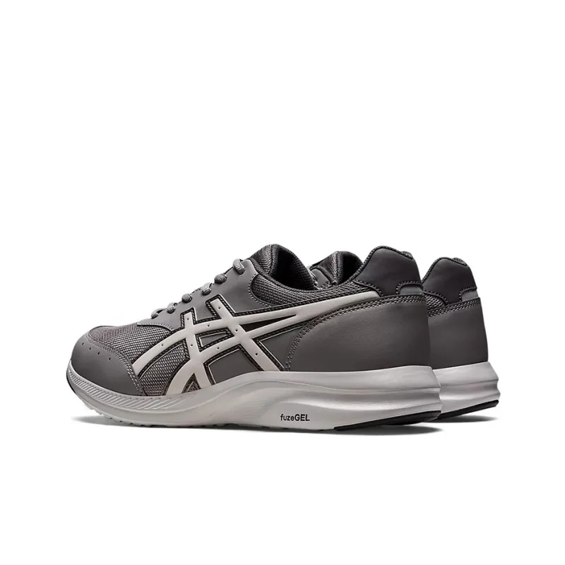 Asics Gelfan Walker Anti Slip Wear Resistant Low Top Running Shoes Men's Gray White 4E Width-3