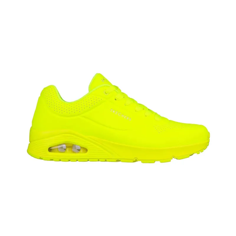 Skechers Uno Stand Uno STAND ON AIR Non slip Wear resistant Shock Absorption Low Top Casual Shoes Men's Neon Yellow-1