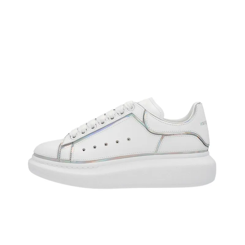 Alexander McQueen Oversized White Silver Hologram Trim-0