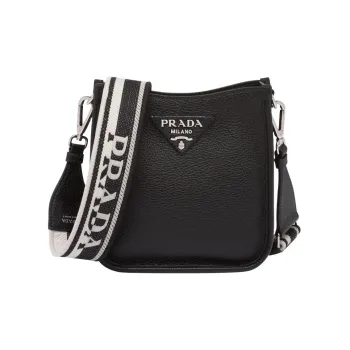PRADA Leather Messenger Bag Crossbody Bag Shoulder Bag Women's Black