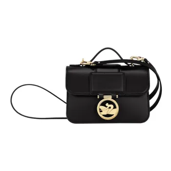 LONGCHAMP BOX TROT Calfskin Handbag Shoulder Bag Crossbody Bag Extra Small Women's Black
