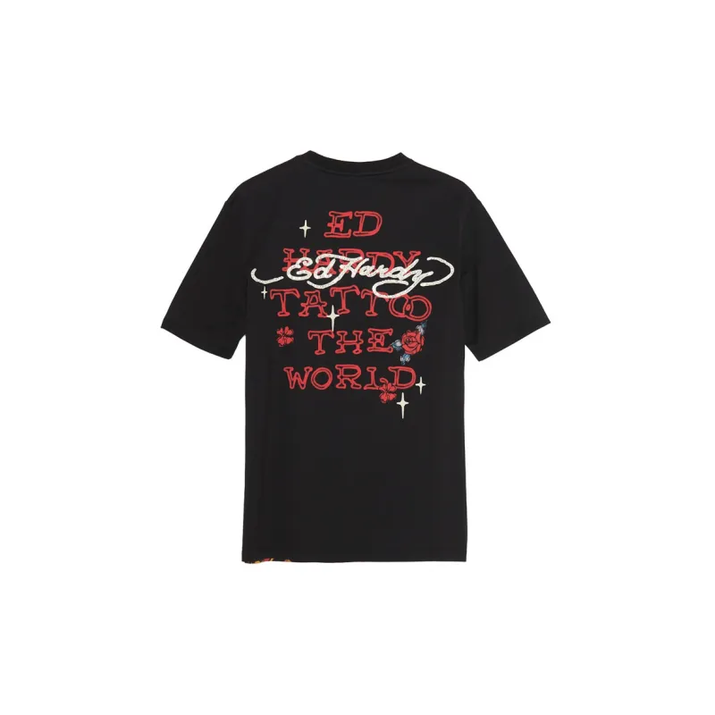Ed Hardy Fitted T Shirt Women's Black-1