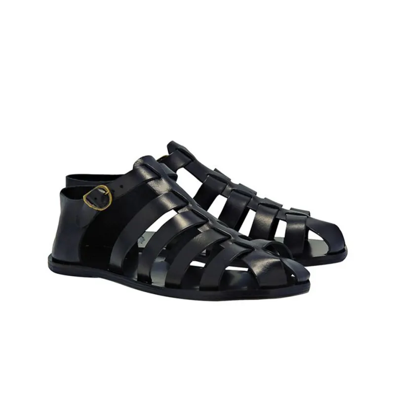 ANCIENT GREEK SANDALS Homer Stylish Sandals Men's Black-2
