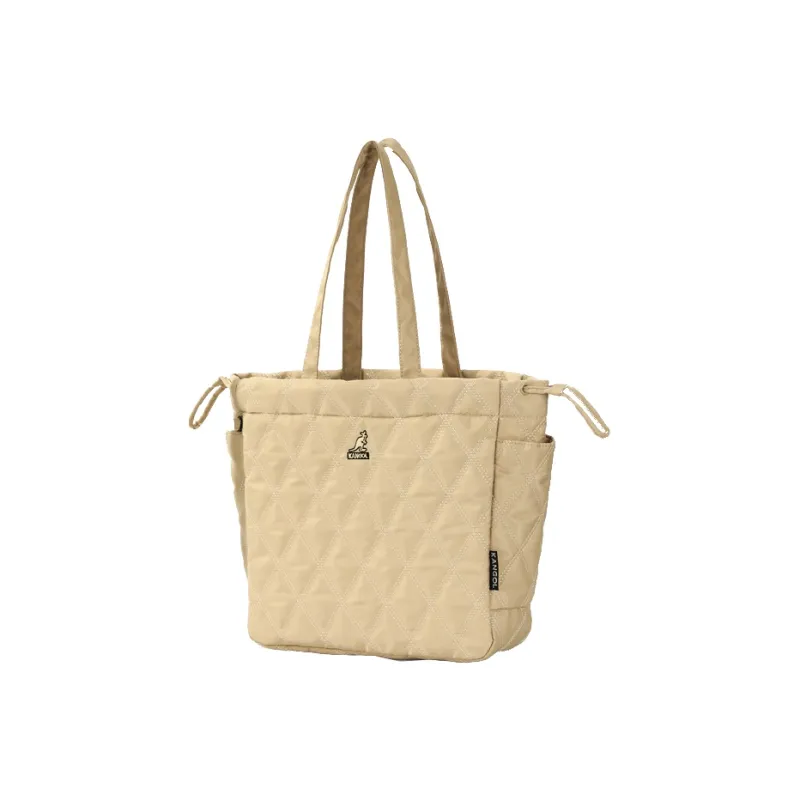 KANGOL Fabric Warm Tote Bag, Shopping Bag, Handbag, Shoulder Bag Unisex Khaki/Black-2