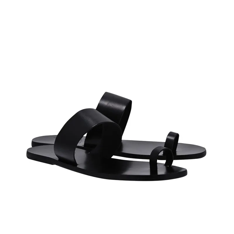 ANCIENT GREEK SANDALS Slide Slippers Men's Black-2