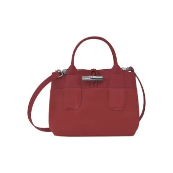 LONGCHAMP Roseau Large Cow Leather Big Bag Shoulder Bag Handbag Small Size Women's Red