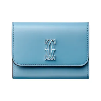 CARTIER C De Cartier Collection Calfskin Wallet Mini Women's Blue