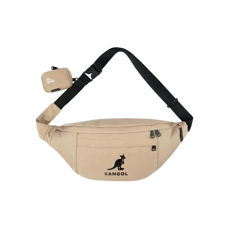 KANGOL Canvas Canvas Bag Crossbody Bag Fanny Pack Sling Bag Medium Size Unisex Black/Gray/Khaki/Pink-13